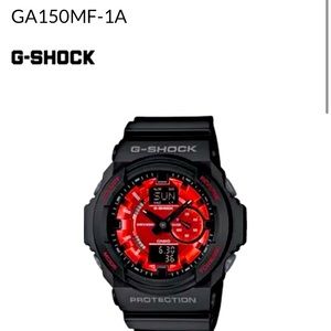 Gshock red dial watch with day date and seconds. New battery installed